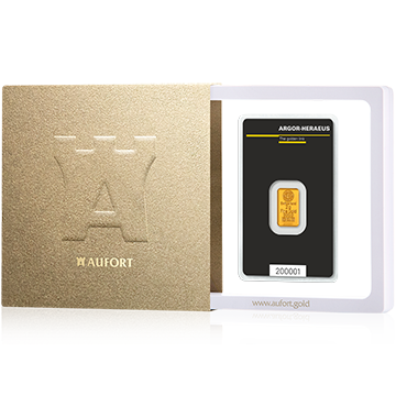 2 Gramm Goldbarren in einer Geschenkbox